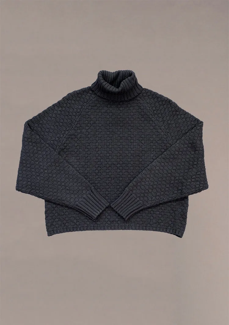 SWEATER TURTLENECK - KNIT PEARL black