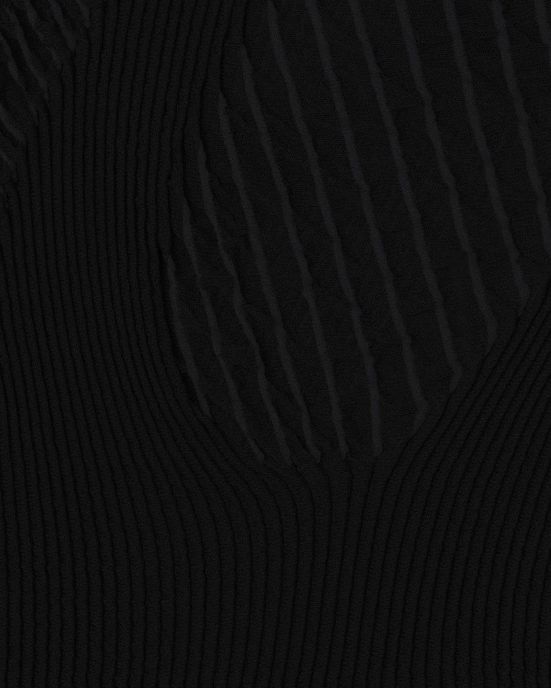 TEXTURED KNIT TURTLENECK TOP - BLACK