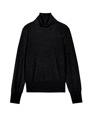 The Cashmere Turtleneck Sweater. -- Black