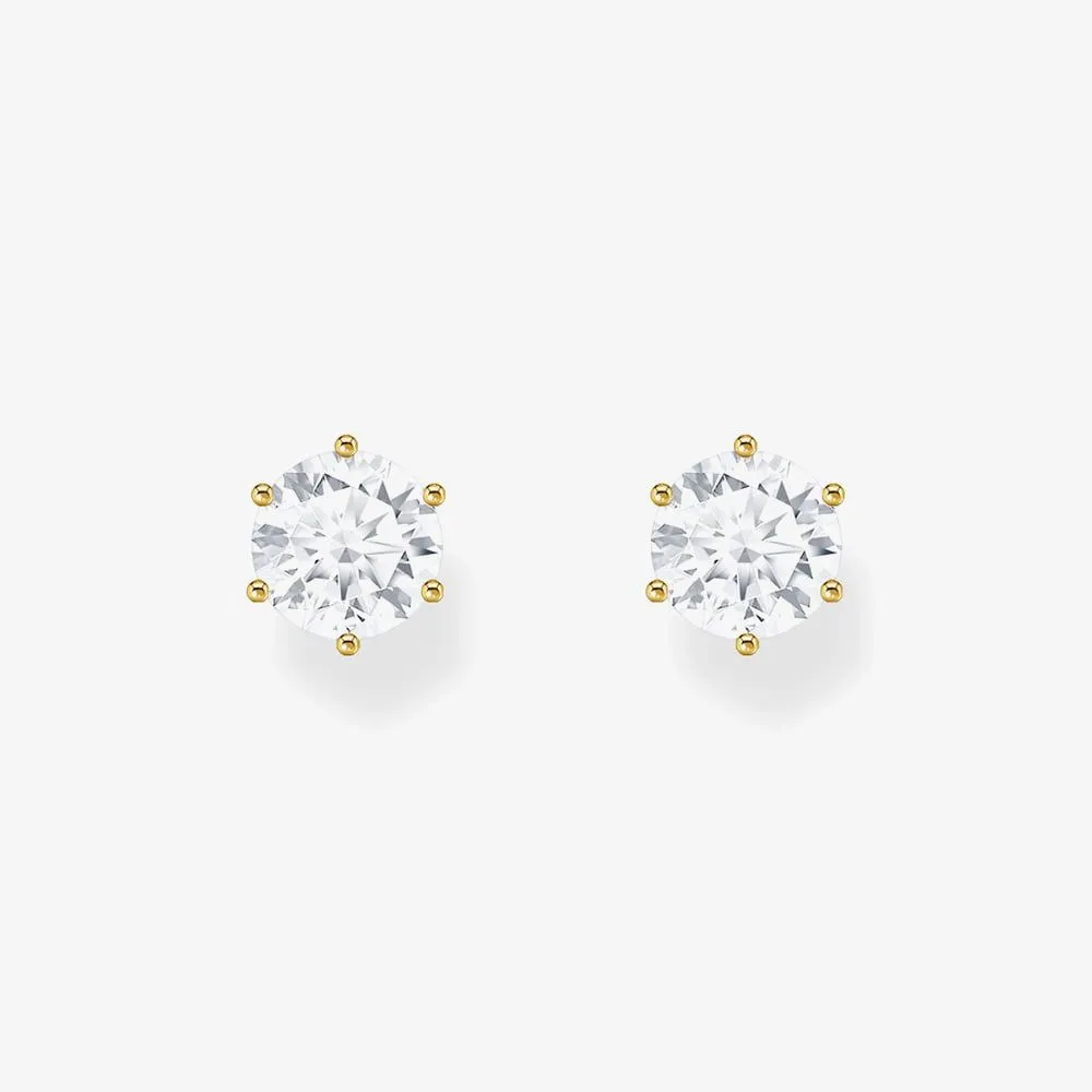 Thomas Sabo Gold Plated Zirconia Stud Earrings