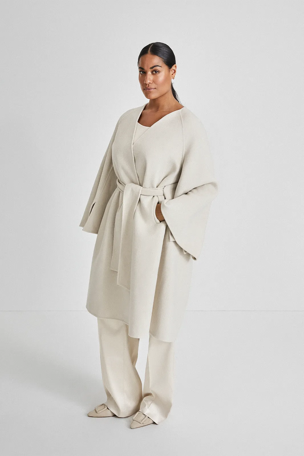 TRENTO COAT LONG - CREAM