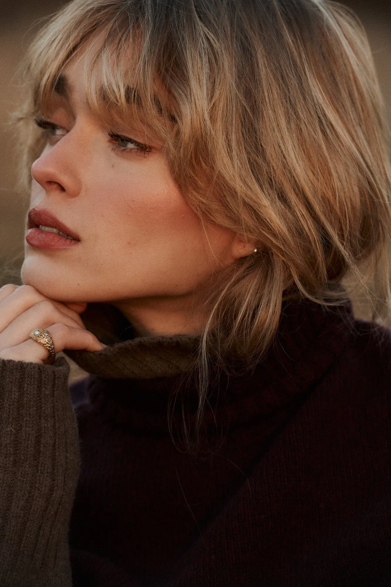 Turtleneck in wool / 16 / 16 / calm brown