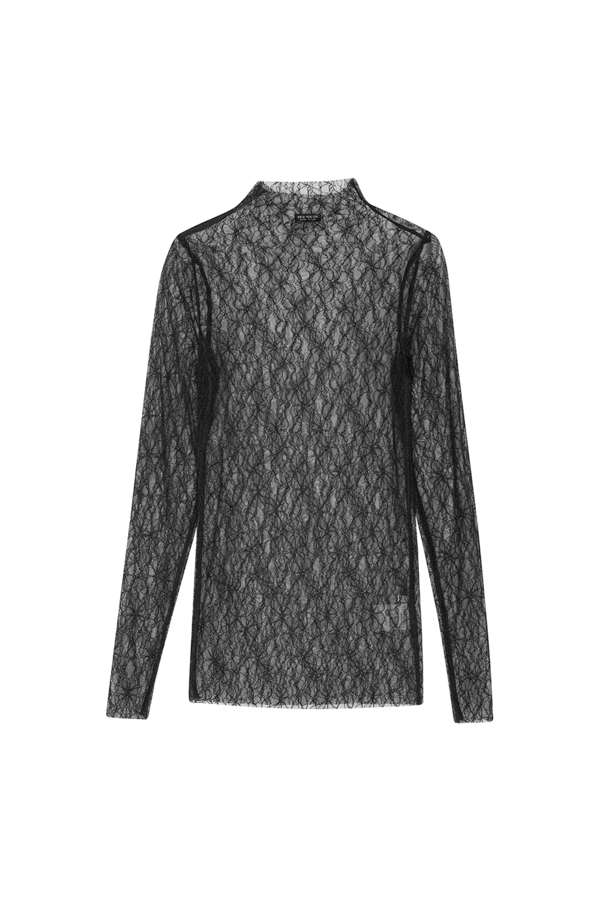 Turtleneck Lace Top (Black)