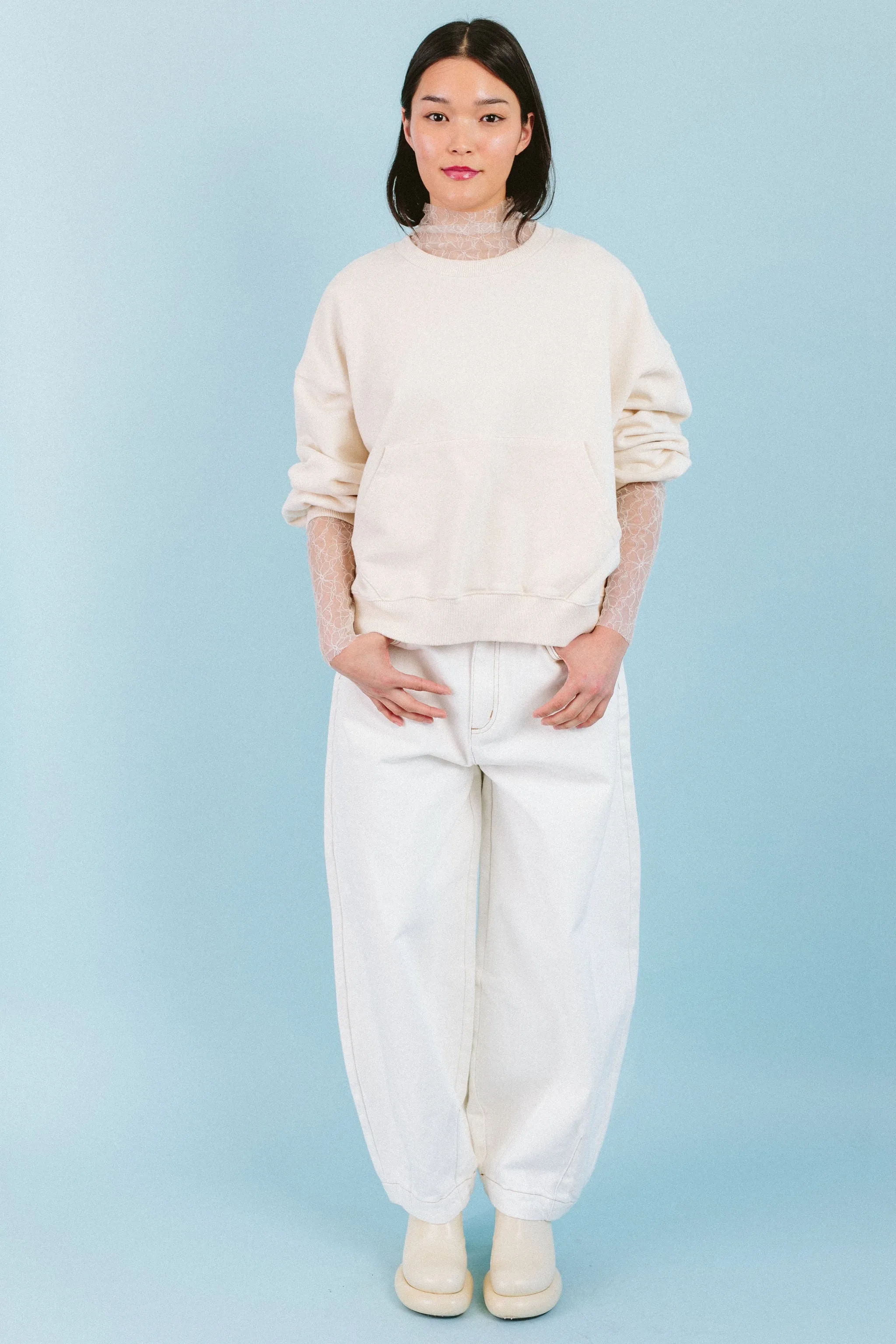 Turtleneck Lace Top (Oyster)