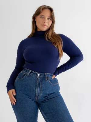 Turtleneck, Ribbed Navy