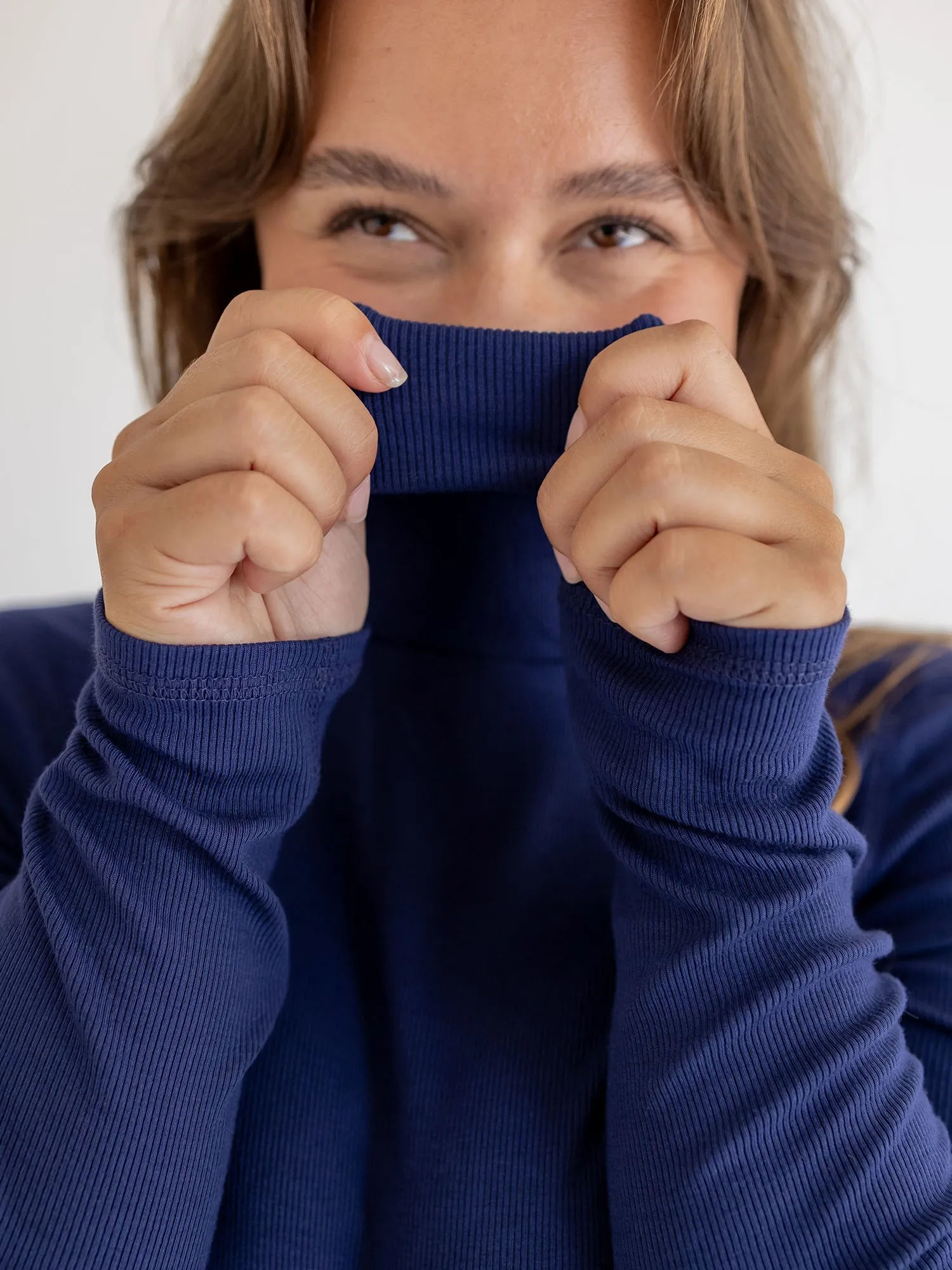 Turtleneck, Ribbed Navy