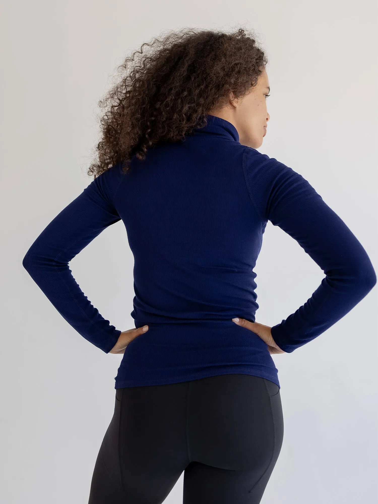 Turtleneck, Ribbed Navy
