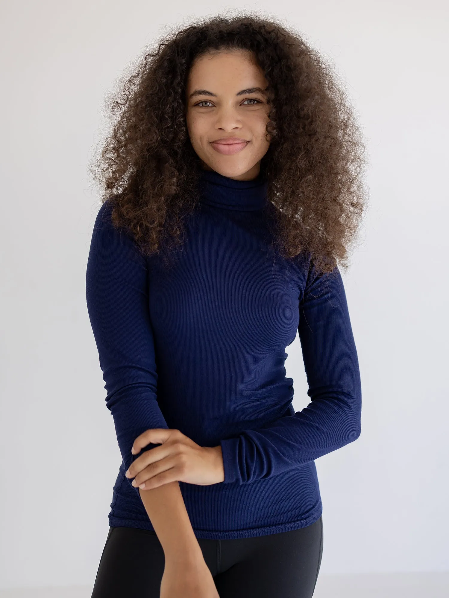 Turtleneck, Ribbed Navy