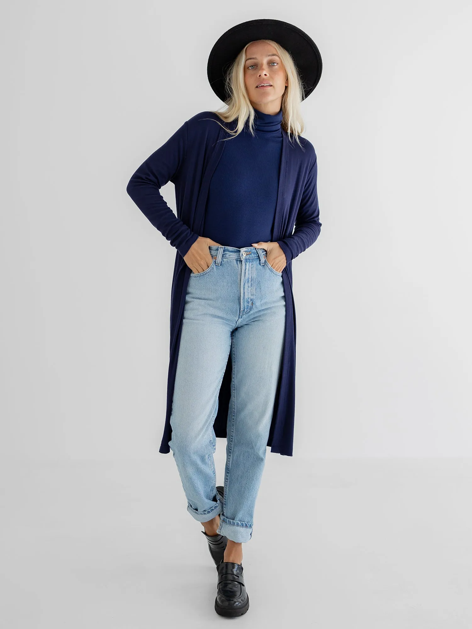Turtleneck, Ribbed Navy