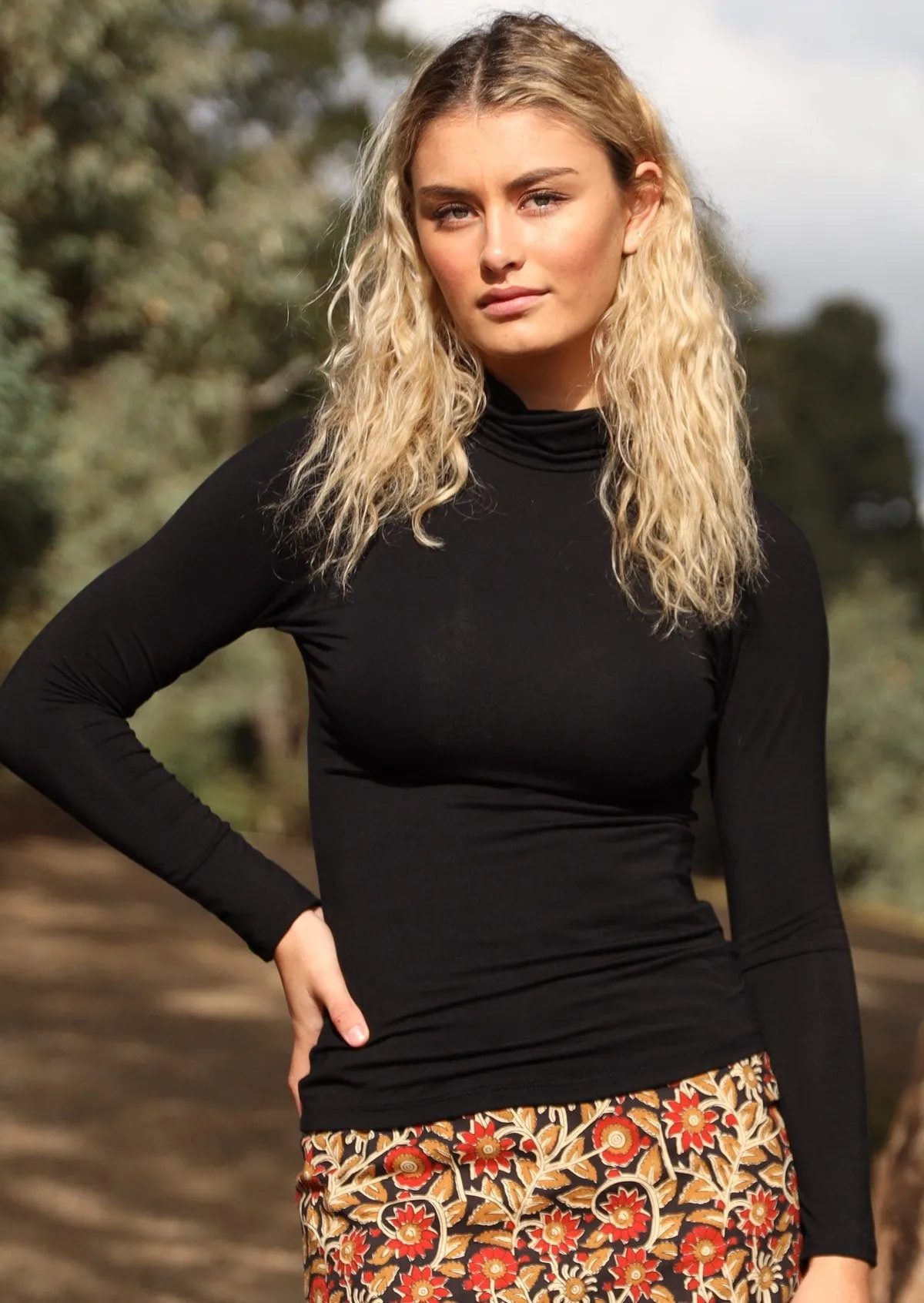 Turtleneck Top Black