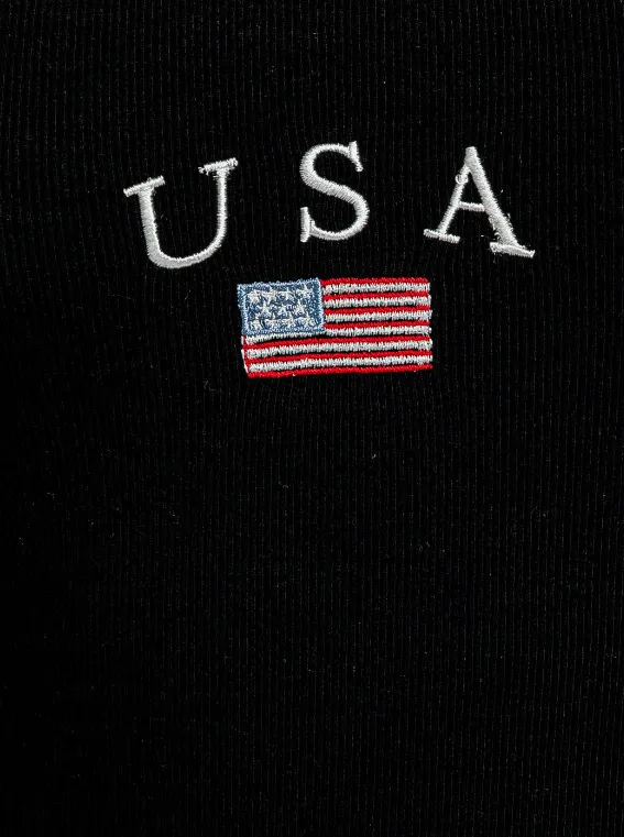 USA Embroidered Sleeveless Bodysuit - Final Sale 50% off in cart