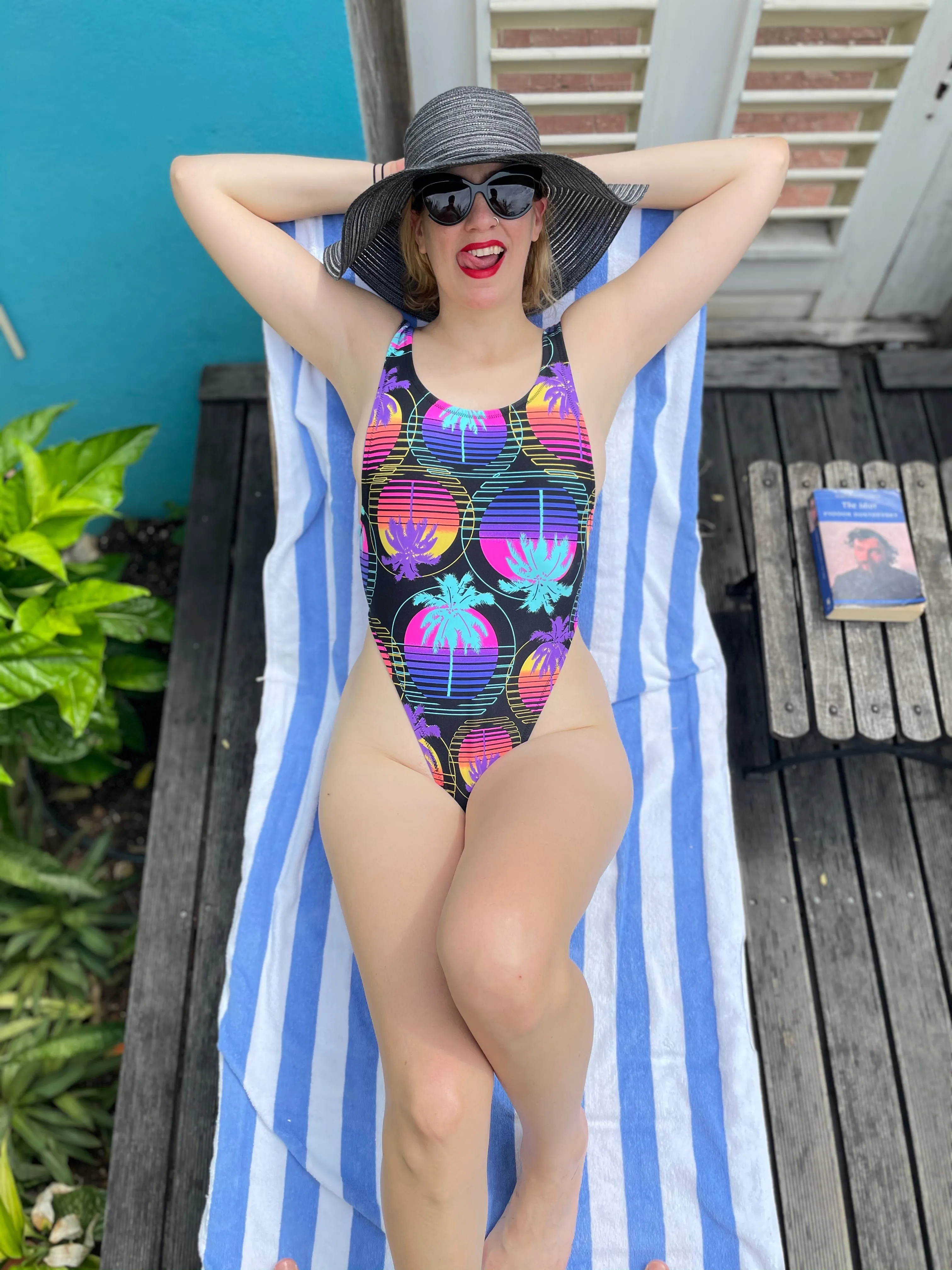 Vapor Wave High Cut Leg Bodysuit