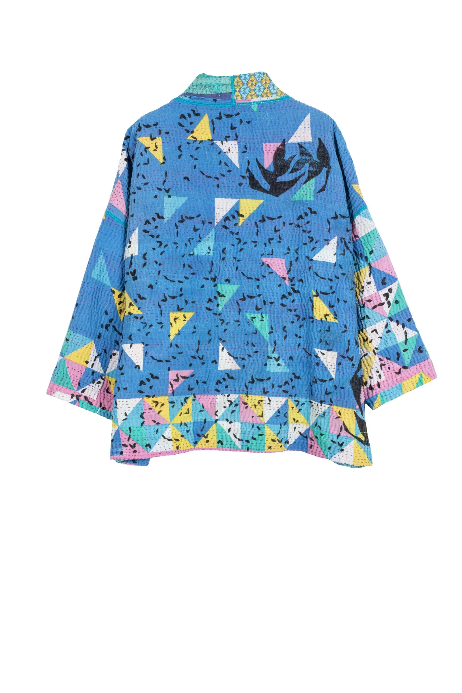 VINTAGE COTTON KANTHA BIG POCKET JKT - cv4057-0001a -