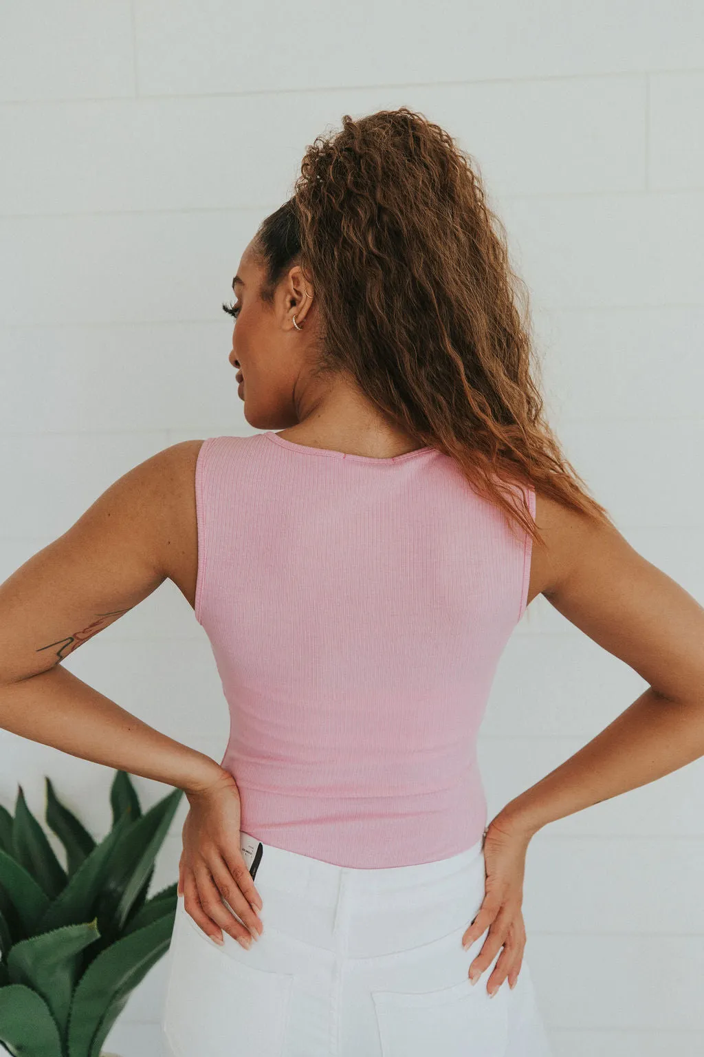 Wild Romance Ribbed Bodysuit- Pink