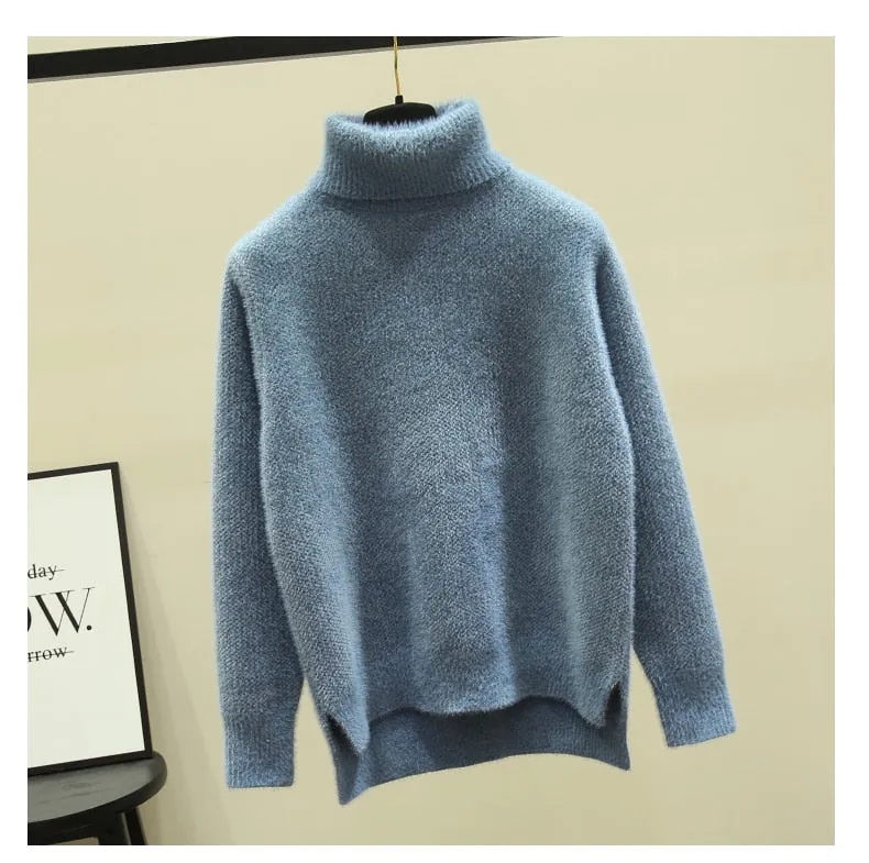 Women Knitted Turtleneck Knitwear Women Soft Thick Warm Pullover  Sweater Autumn Sweater Winter Clothes Casual Knitwear