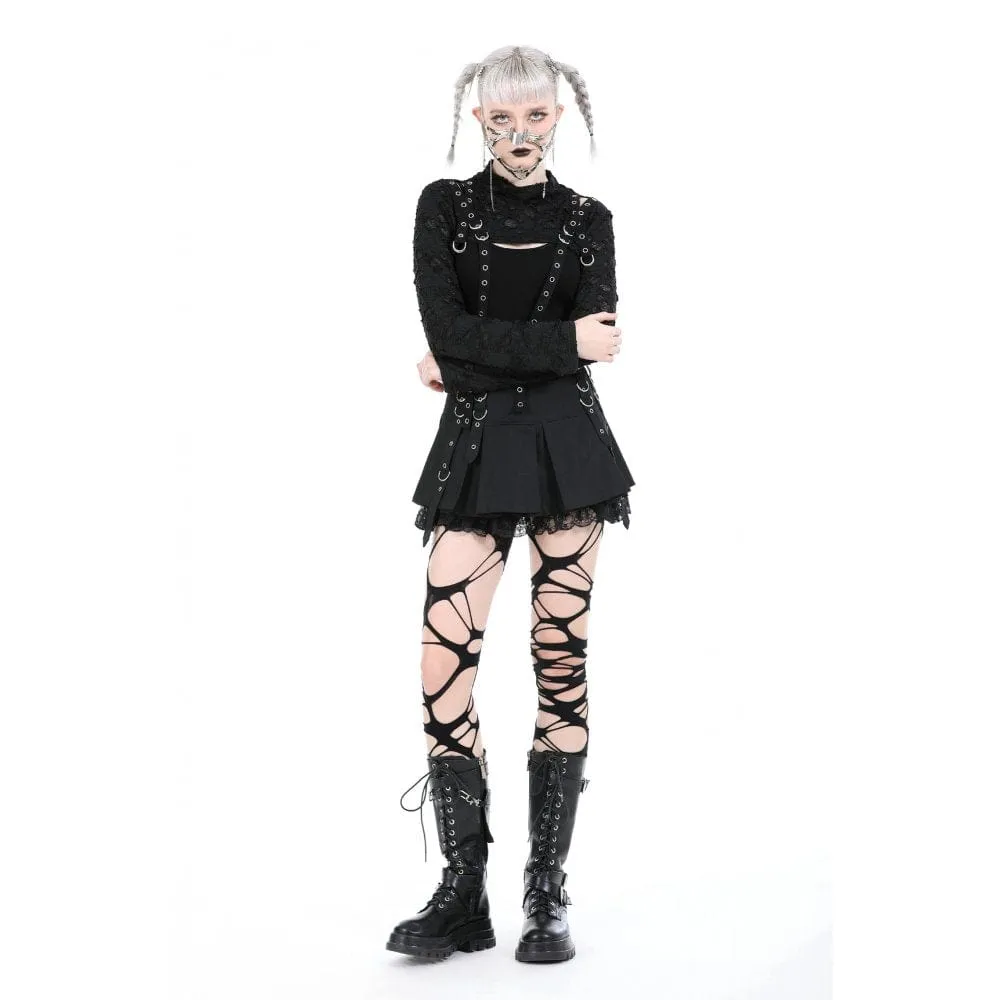 Women's Punk Eyelet Strap Ripped Cape
