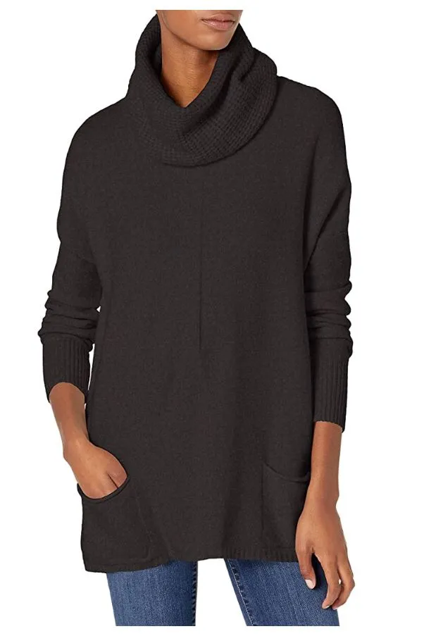 Women's Scoop Neck Sweater with Scarf