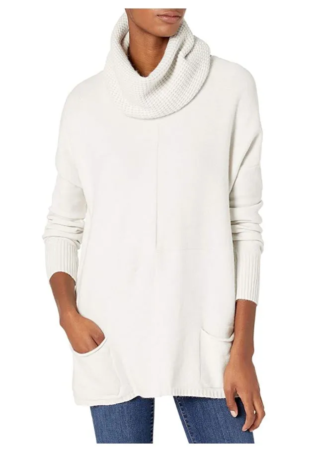 Women's Scoop Neck Sweater with Scarf