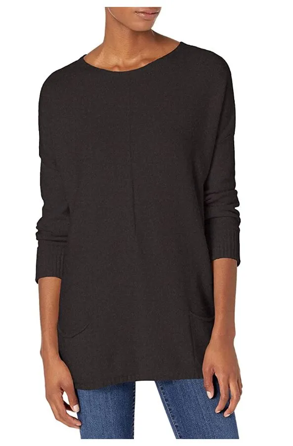 Women's Scoop Neck Sweater with Scarf